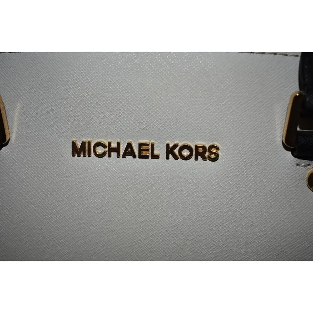 Michael Kors Selma Satchel Saffino Leather Snake Print Bag